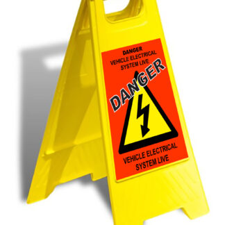 Sign - A-Frame - DANGER VEHICLE ELECTRICAL SYSTEM LIVE