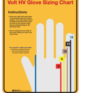 Sign - Poly 225 x 300mm 'Glove Size Chart'