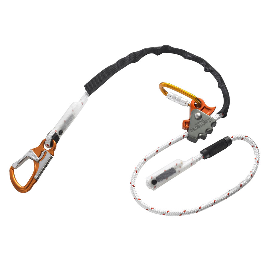 Pole strap - SKYLOTEC Ergogrip SK12 Triple action karabiner on Ergogrip Dbl Action Scaff hook on rope end