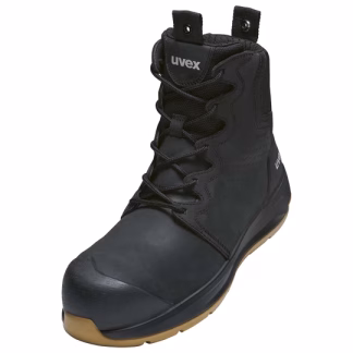 Boot - Safety Mens uvex 3 x-flow Zip-sided Composite toecap 65428 Black upper Tan sole